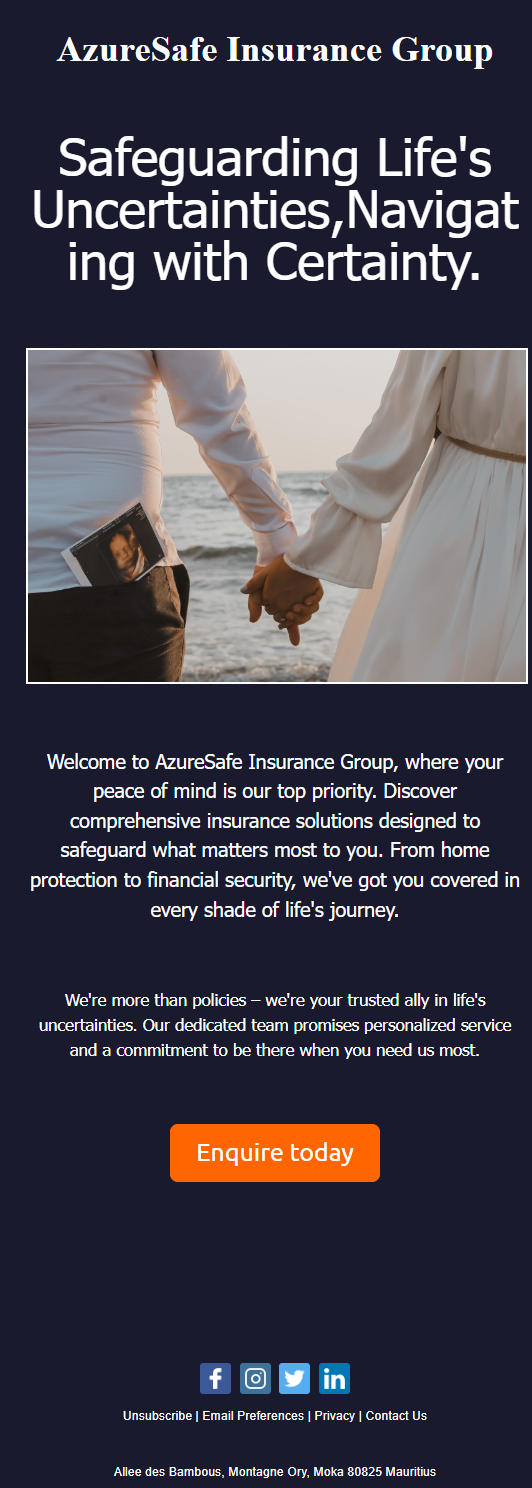 Life Insurance Email Promotion Design  Template